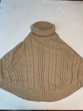 Gaiam poncho Loose Knit Medium wool Mohair blend